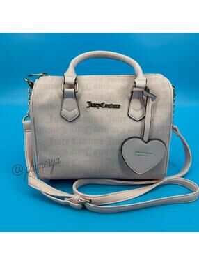 Juicy Couture Fame Women's Satchel Bag Heart Charm Y2K Pink Blush Crossbody NWOT